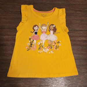 Rachel Zoe girls yellow ballerina short sleeve shirt NWOT 7/8